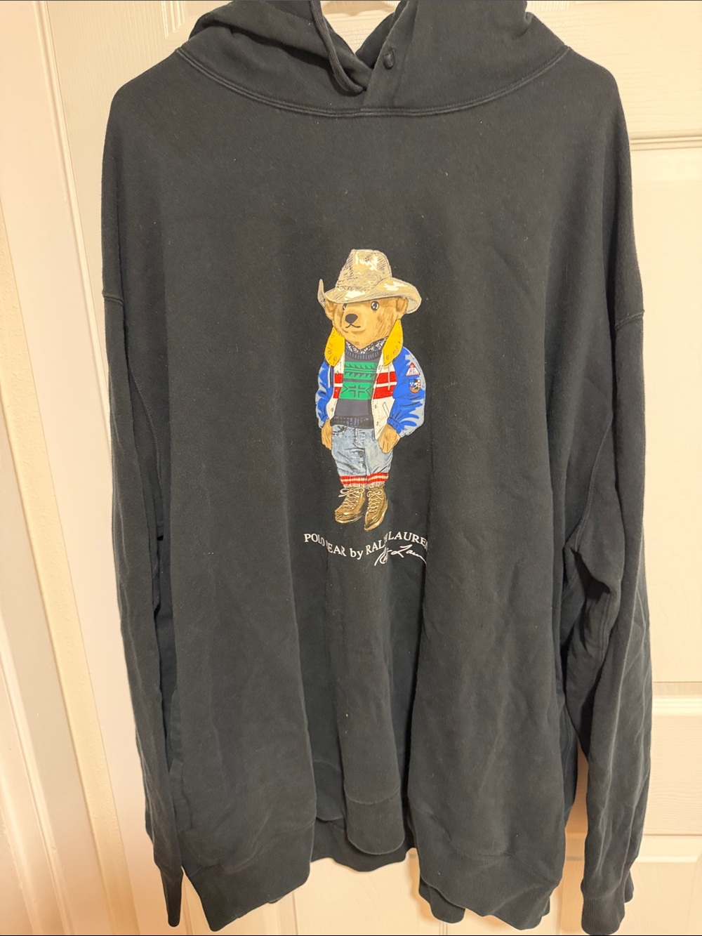 Ralph Lauren Black Polo Bear Crewneck Hoodie